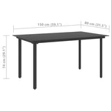 NNEVL 7 Piece Garden Dining Set PVC Rattan Black