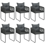 NNEVL 7 Piece Garden Dining Set PVC Rattan Black