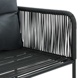 NNEVL 7 Piece Garden Dining Set PVC Rattan Black