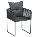 NNEVL 3 Piece Garden Dining Set PVC Rattan Black and Brown