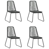 NNEVL 5 Piece Garden Dining Set PVC Rattan Black