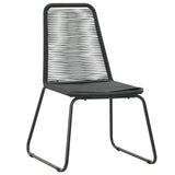 NNEVL 5 Piece Garden Dining Set PVC Rattan Black