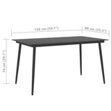 NNEVL 5 Piece Garden Dining Set PVC Rattan Black