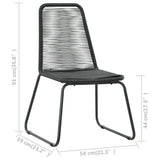 NNEVL 5 Piece Garden Dining Set PVC Rattan Black
