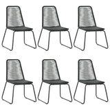 NNEVL 7 Piece Garden Dining Set PVC Rattan Black