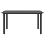 NNEVL 7 Piece Garden Dining Set PVC Rattan Black