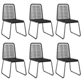 NNEVL 7 Piece Garden Dining Set PVC Rattan Black