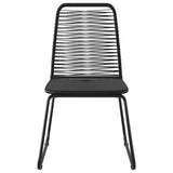 NNEVL 7 Piece Garden Dining Set PVC Rattan Black