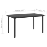 NNEVL 7 Piece Garden Dining Set PVC Rattan Black