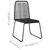 NNEVL 7 Piece Garden Dining Set PVC Rattan Black