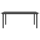 NNEVL 7 Piece Garden Dining Set PVC Rattan Black