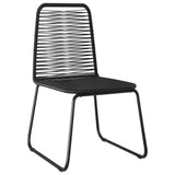 NNEVL 7 Piece Garden Dining Set PVC Rattan Black