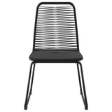 NNEVL 7 Piece Garden Dining Set PVC Rattan Black