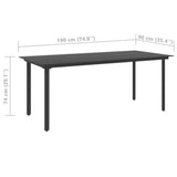 NNEVL 7 Piece Garden Dining Set PVC Rattan Black