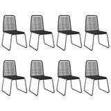 NNEVL 9 Piece Garden Dining Set PVC Rattan Black