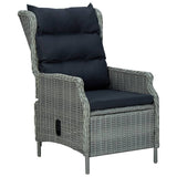 NNEVL 7 Piece Outdoor Dining Set with Cushions Poly Rattan Light Grey