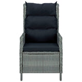 NNEVL 9 Piece Outdoor Dining Set with Cushions Poly Rattan Light Grey
