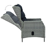 NNEVL 9 Piece Outdoor Dining Set with Cushions Poly Rattan Light Grey