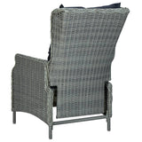 NNEVL 9 Piece Outdoor Dining Set with Cushions Poly Rattan Light Grey