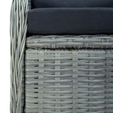 NNEVL 9 Piece Outdoor Dining Set with Cushions Poly Rattan Light Grey