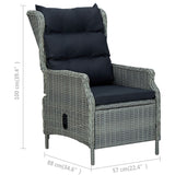 NNEVL 9 Piece Outdoor Dining Set with Cushions Poly Rattan Light Grey