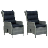 NNEVL 3 Piece Garden Lounge Set with Cushions Poly Rattan Light Grey