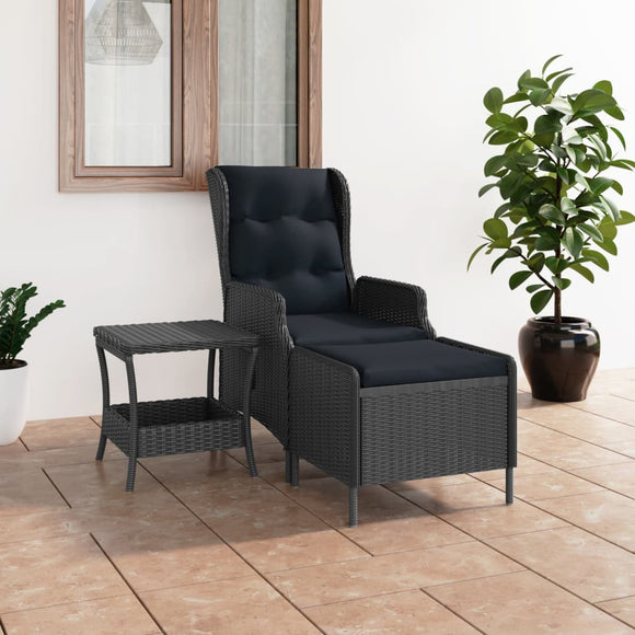 NNEVL 2 Piece Garden Lounge Set with Cushions Poly Rattan Dark Grey