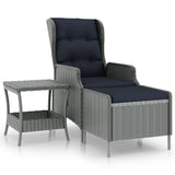 NNEVL 2 Piece Garden Lounge Set with Cushions Poly Rattan Light Grey