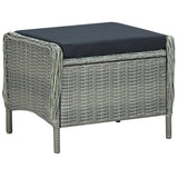 NNEVL 2 Piece Garden Lounge Set with Cushions Poly Rattan Light Grey
