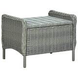 NNEVL 2 Piece Garden Lounge Set with Cushions Poly Rattan Light Grey