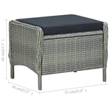 NNEVL 2 Piece Garden Lounge Set with Cushions Poly Rattan Light Grey