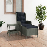 NNEVL 2 Piece Garden Lounge Set with Cushions Poly Rattan Light Grey