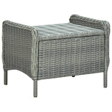 NNEVL 9 Piece Outdoor Dining Set with Cushions Poly Rattan Light Grey