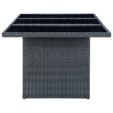 NNEVL 7 Piece Outdoor Dining Set with Cushions Poly Rattan Dark Grey