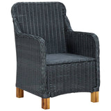 NNEVL 7 Piece Outdoor Dining Set with Cushions Poly Rattan Dark Grey