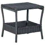 NNEVL 3 Piece Garden Lounge Set with Cushions Poly Rattan Dark Grey