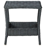 NNEVL 3 Piece Garden Lounge Set with Cushions Poly Rattan Dark Grey