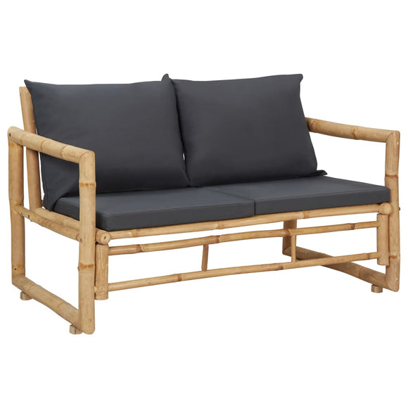 NNEVL Garden Bench with Cushions 115 cm Bamboo