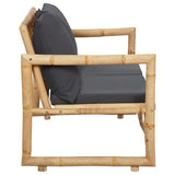 NNEVL Garden Bench with Cushions 115 cm Bamboo