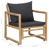NNEVL Garden Chairs with Cushions 2 pcs Bamboo
