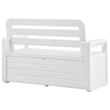 NNEVL Garden Storage Bench 132.5 cm Plastic White
