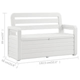 NNEVL Garden Storage Bench 132.5 cm Plastic White