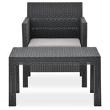 NNEVL 2 Piece Garden Lounge Set with Cushion PP Anthracite