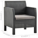 NNEVL 2 Piece Garden Lounge Set with Cushion PP Anthracite
