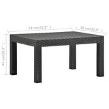 NNEVL 2 Piece Garden Lounge Set with Cushion PP Anthracite