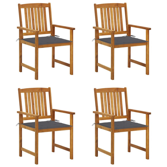 NNEVL Garden Chairs with Cushions 4 pcs Solid Acacia Wood