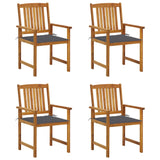 NNEVL Garden Chairs with Cushions 4 pcs Solid Acacia Wood