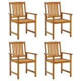 NNEVL Garden Chairs with Cushions 4 pcs Solid Acacia Wood