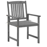 NNEVL Garden Chairs with Cushions 4 pcs Grey Solid Acacia Wood