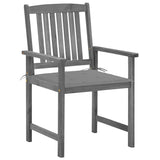 NNEVL Garden Chairs with Cushions 4 pcs Grey Solid Acacia Wood